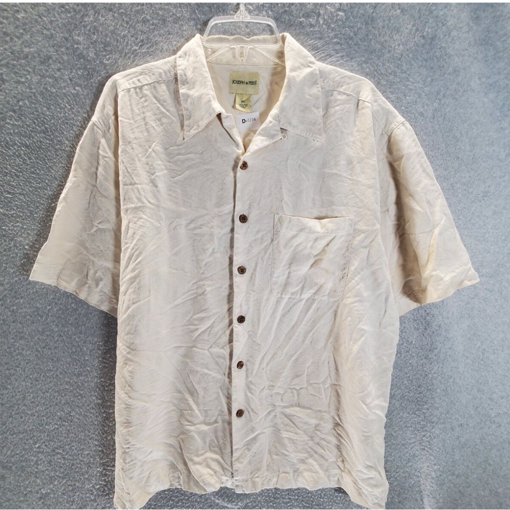 Joseph & Feiss Mens Beige Silk Size 3XL EUC